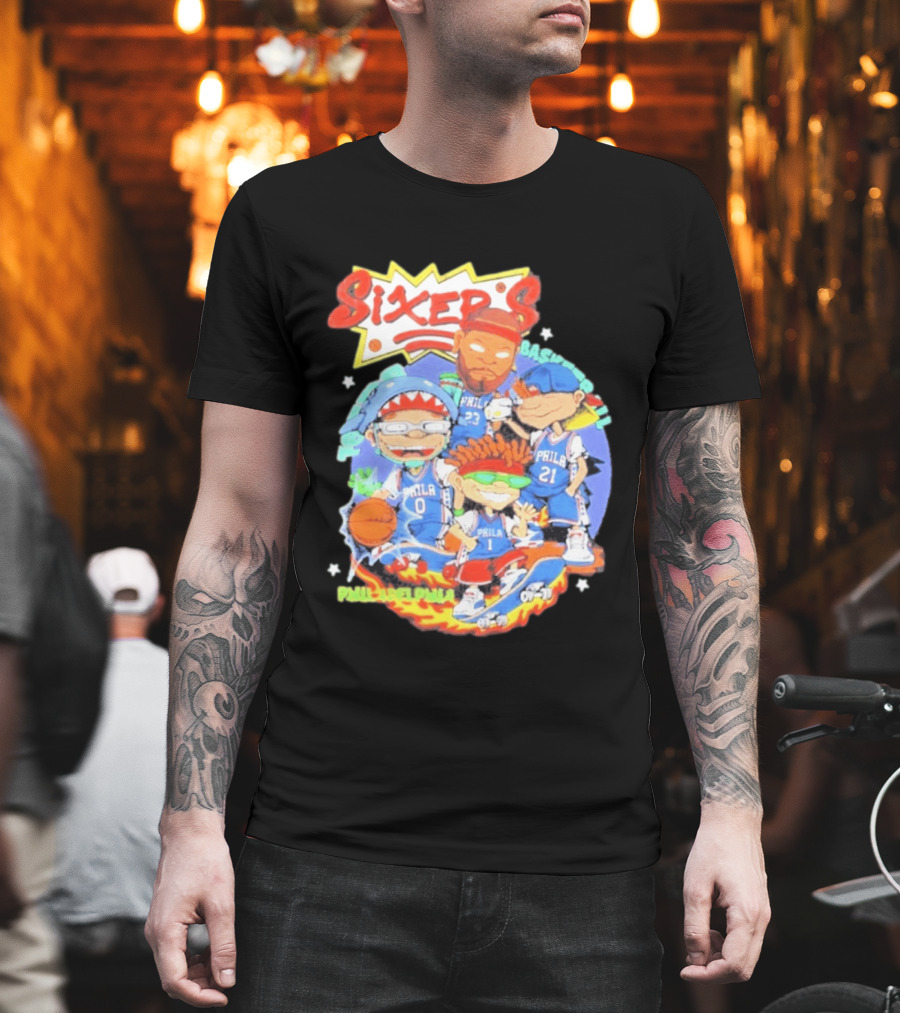 Philadelphia Sixers Basketball Rugrats Characters T-Shirt