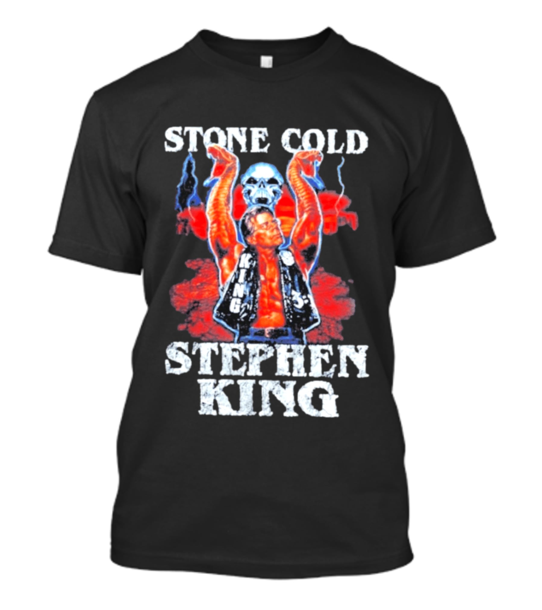 Stone Cold Stephen King 3 16 WWE Horror Scary Mashup T-Shirt