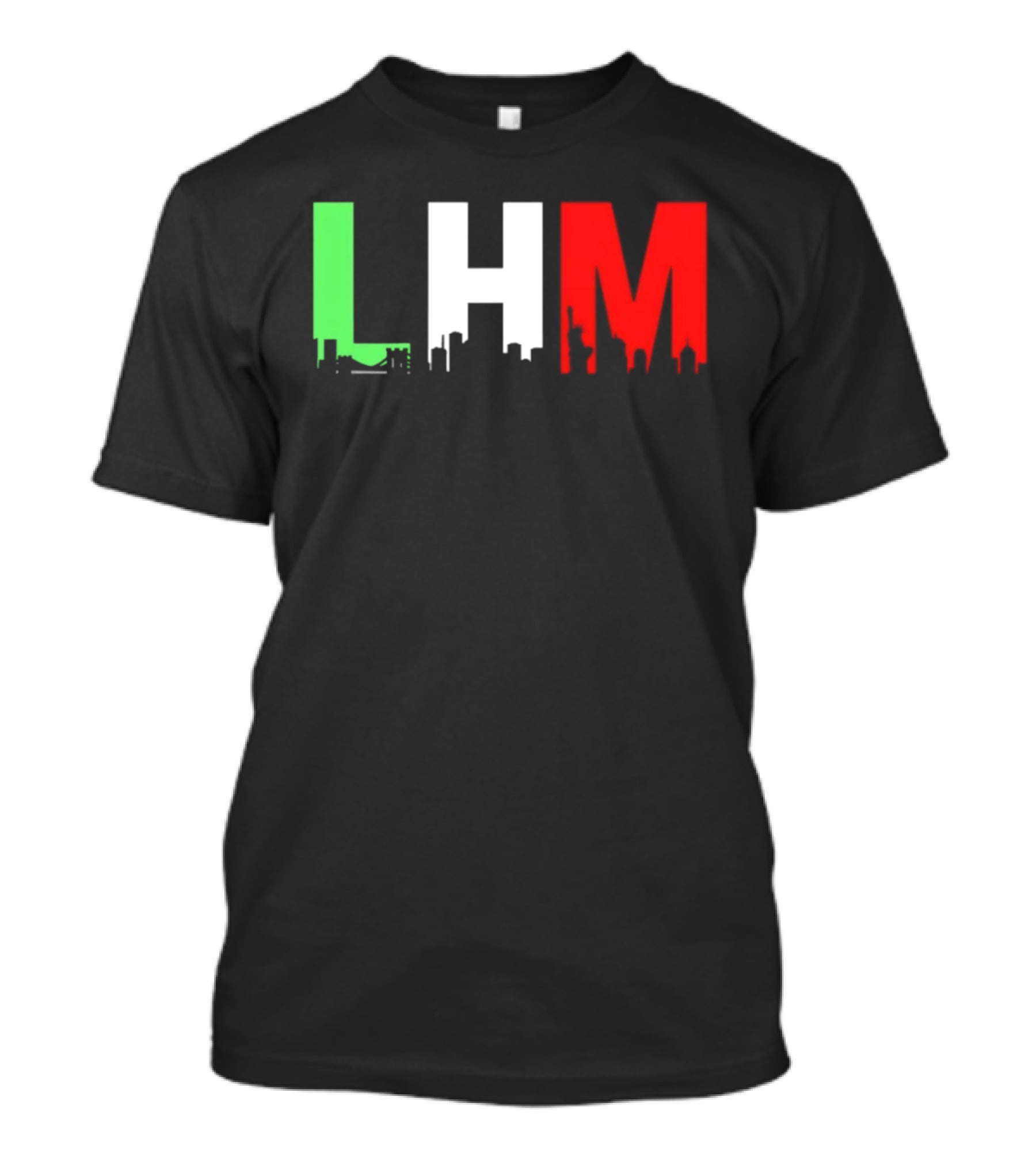 Stream Yvng Mobster LHM NYC Skyline Green White Red Drip Letters T-Shirt