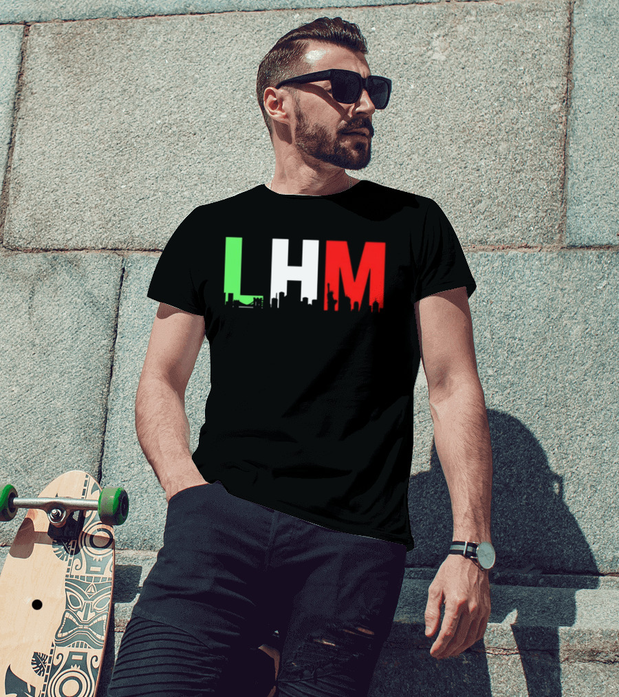 Stream Yvng Mobster LHM NYC Skyline Green White Red Drip Letters T-Shirt