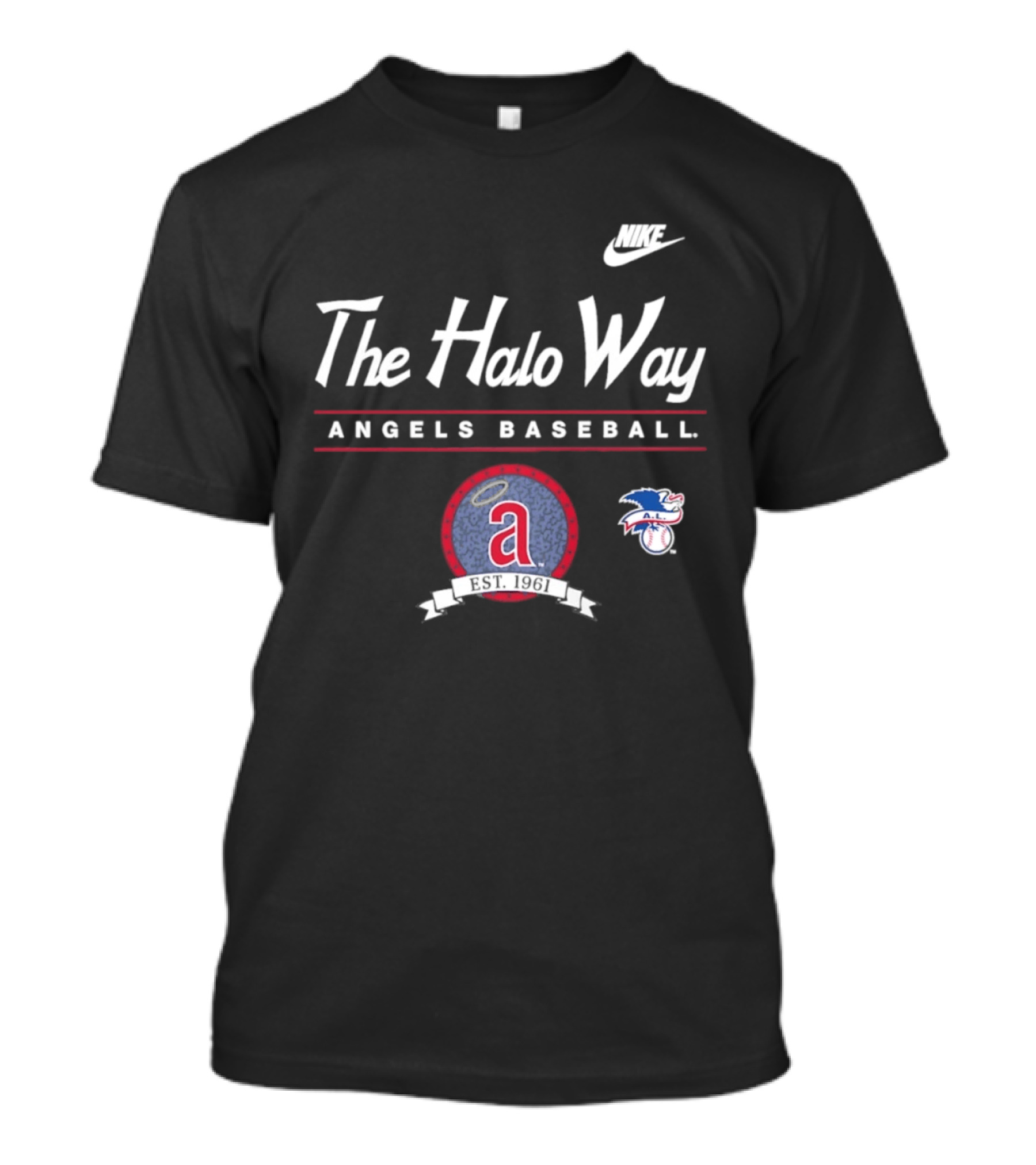 The Halo Way Angels Baseball Est 1961 MLB Nike A.L. T-Shirt