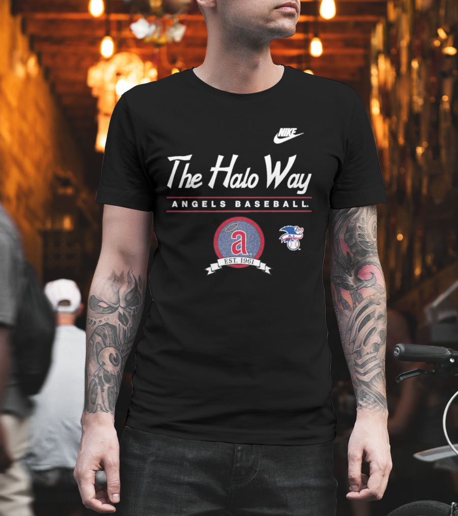 The Halo Way Angels Baseball Est 1961 MLB Nike A.L. T-Shirt