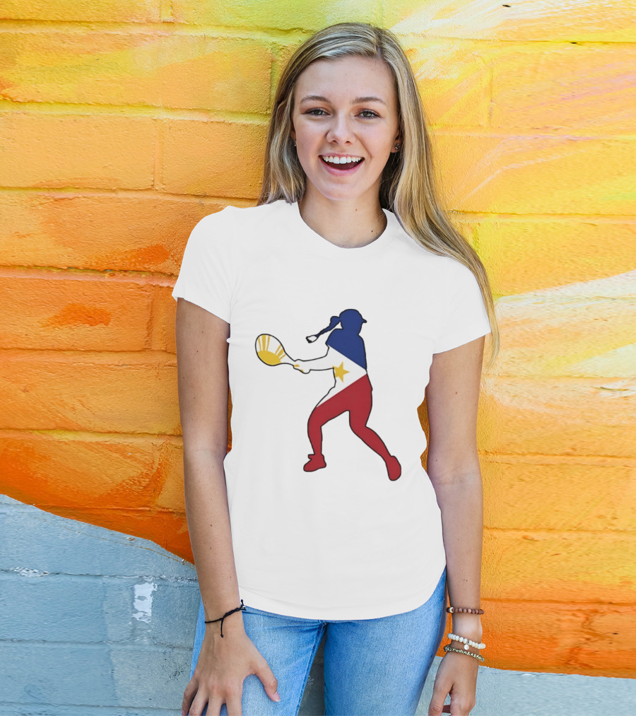 Alexandra Eala Tennis Player Silhouette Philippines Flag T-Shirt