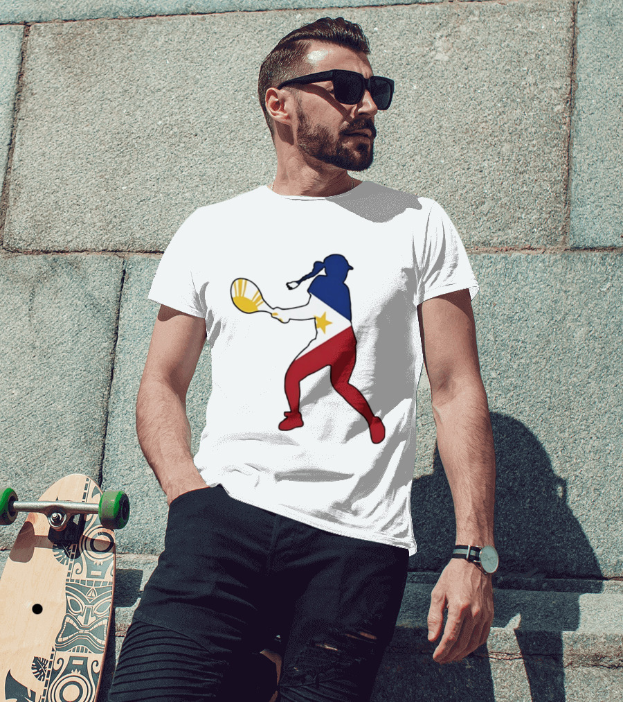 Alexandra Eala Tennis Player Silhouette Philippines Flag T-Shirt