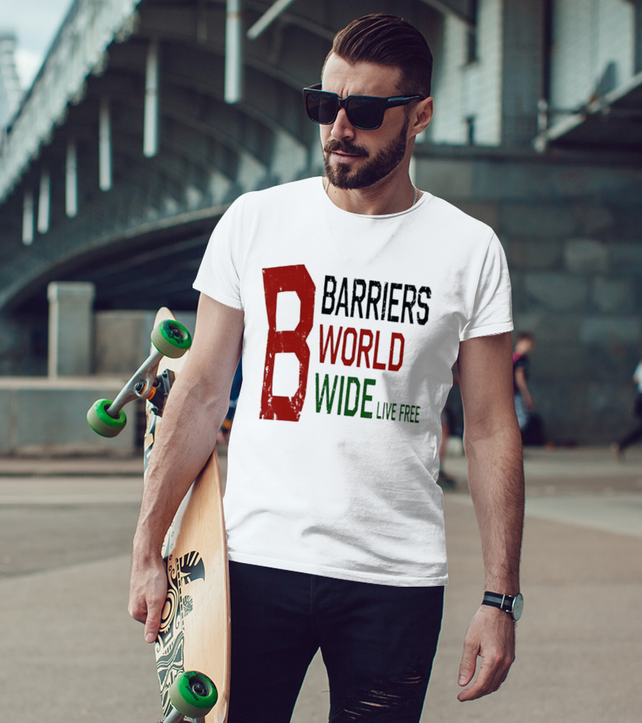 Barriers World Wide Live Free Streetwear Red Green T-Shirt