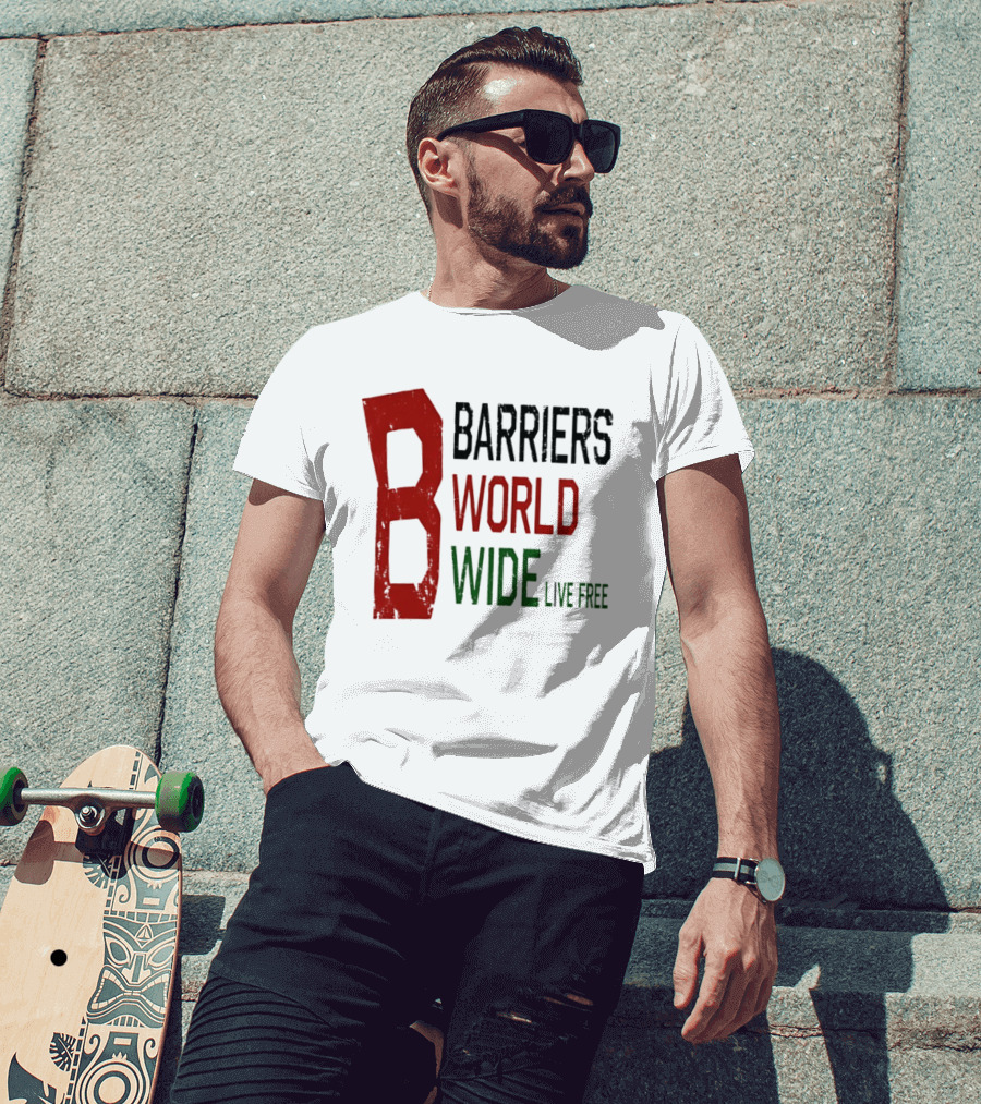 Barriers World Wide Live Free Streetwear Red Green T-Shirt