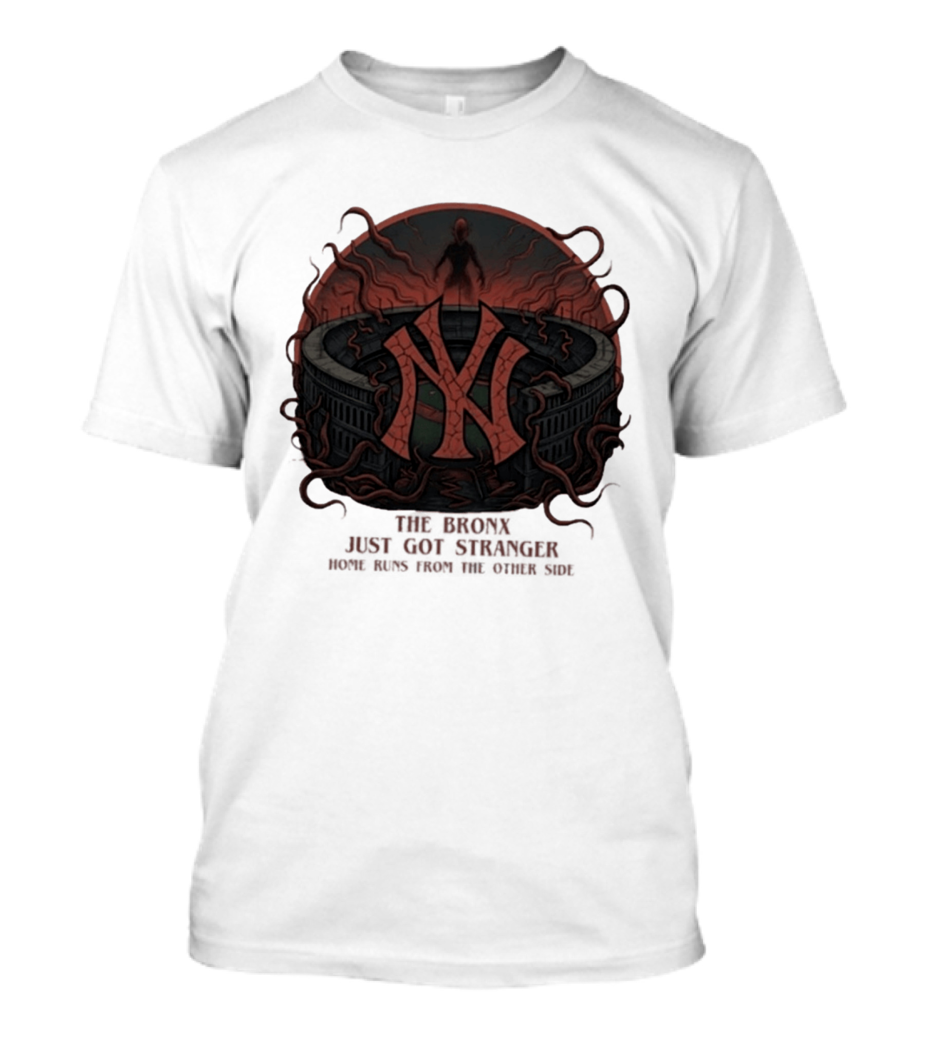 Yankees Stranger Things Mashup The Bronx Just Got Stranger Home Runs Other Side T-Shirt