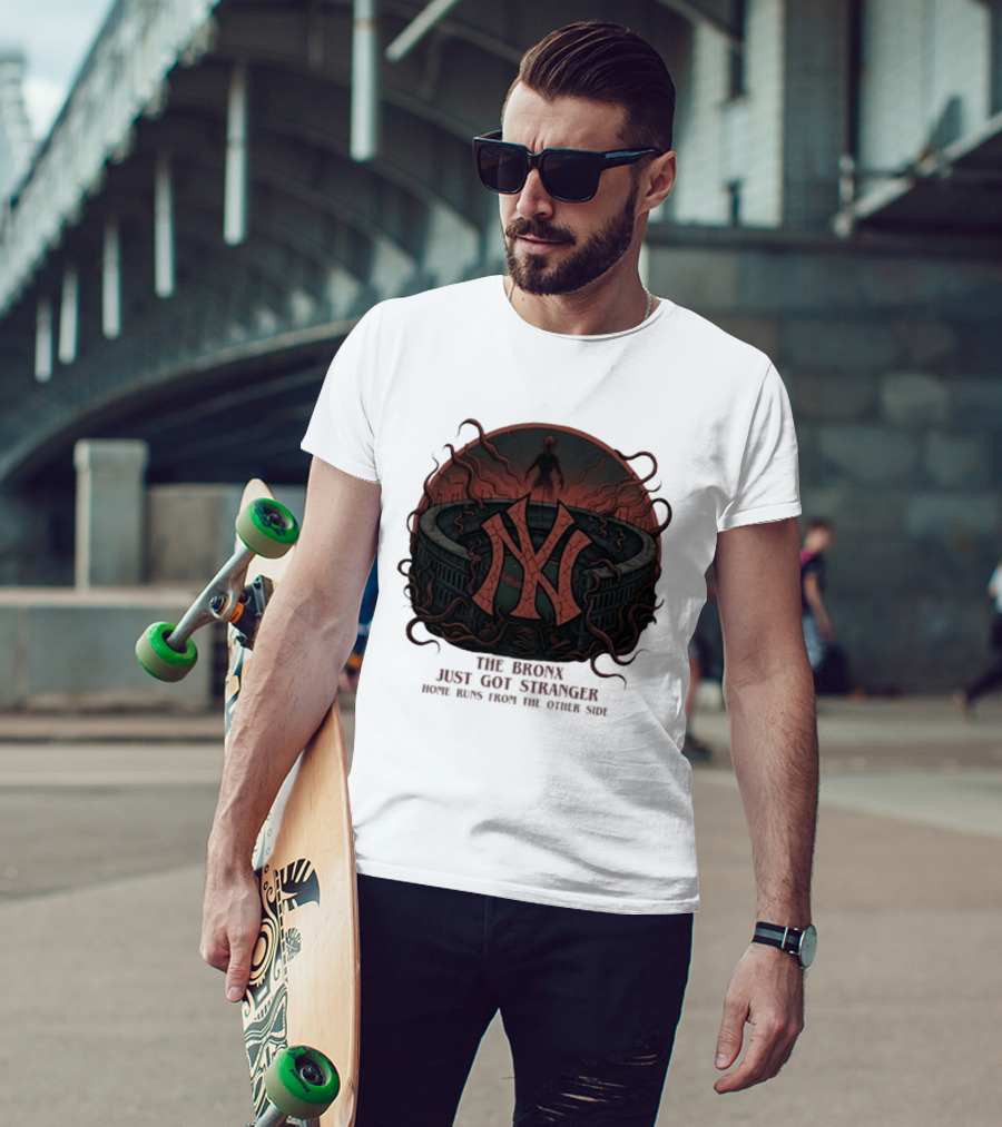Yankees Stranger Things Mashup The Bronx Just Got Stranger Home Runs Other Side T-Shirt