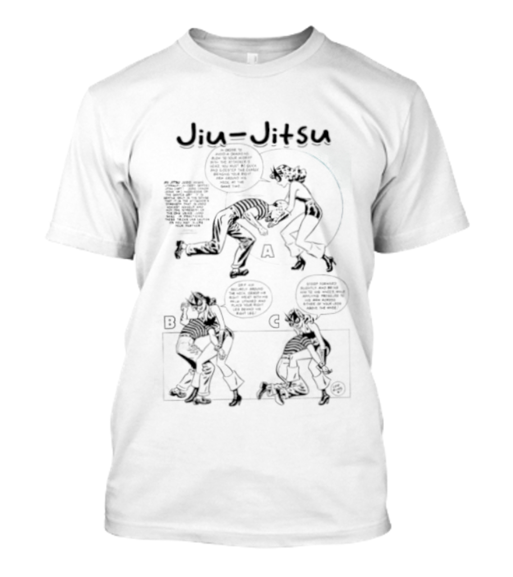 Jiu Jitsu Gentle Comic Strip Martial Arts Humor T-Shirt