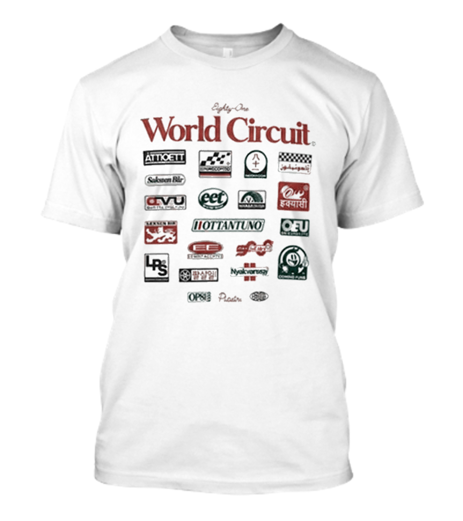 Racing Eighty One World Circuit Motorsport Track Icons Collection T-Shirt