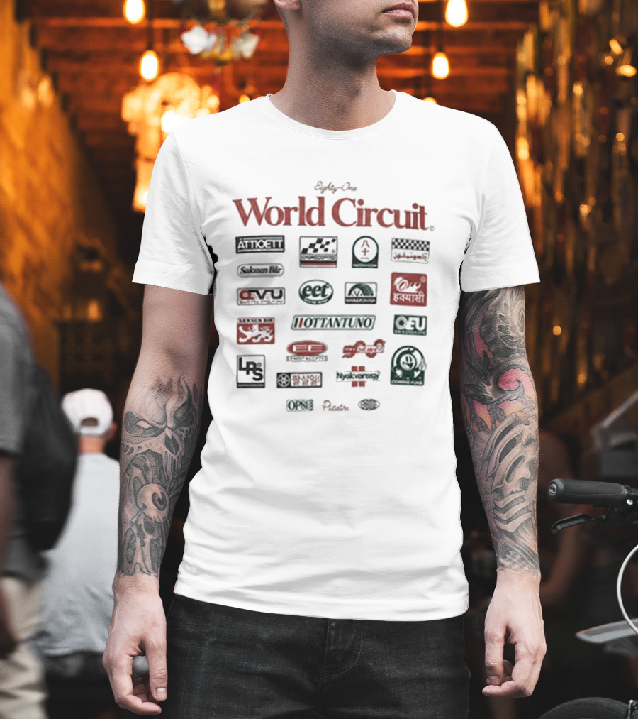 Racing Eighty One World Circuit Motorsport Track Icons Collection T-Shirt