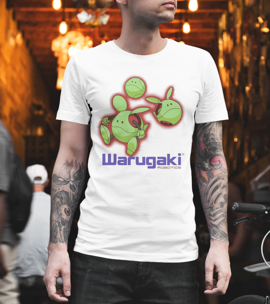 Warugaki Robotics Green Robot Trio Cartoon T-Shirt