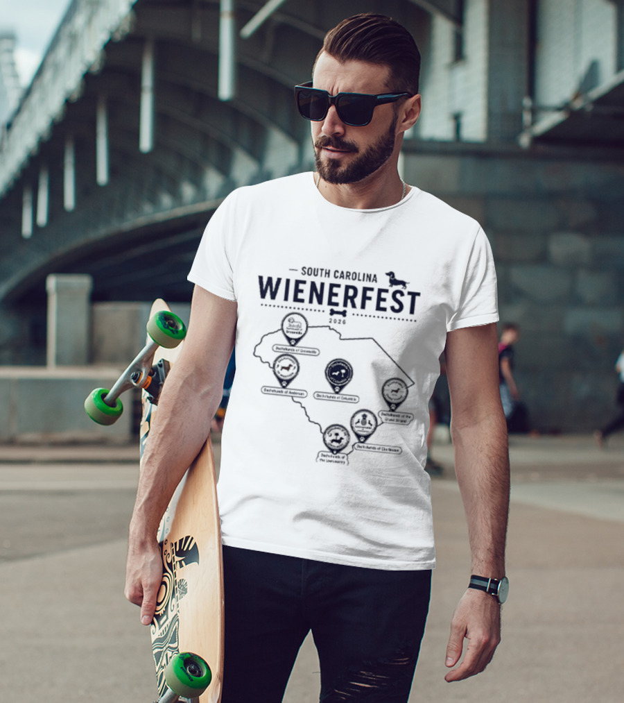 South Carolina Wienerfest 2026 Dachshund Festival Dog Lover Event Map T-Shirt