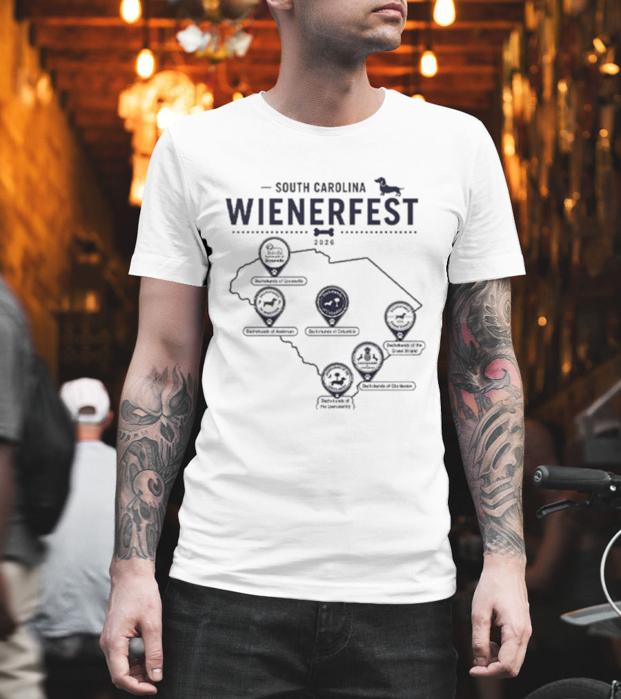South Carolina Wienerfest 2026 Dachshund Festival Dog Lover Event Map T-Shirt