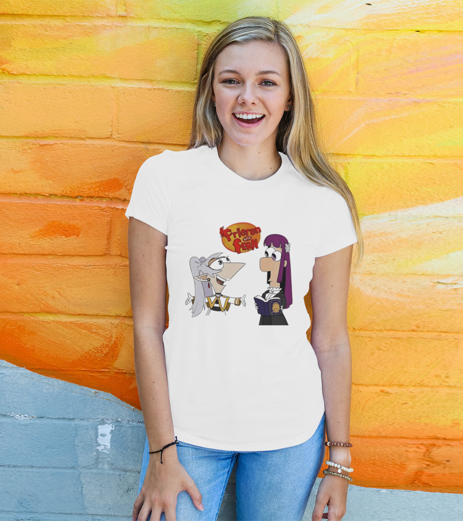 Frieren And Fern Phineas And Ferb Crossover Beyond Journey's End T-Shirt