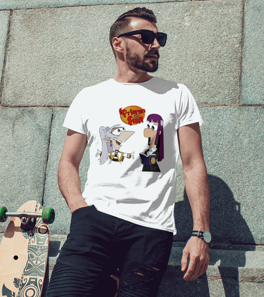 Frieren And Fern Phineas And Ferb Crossover Beyond Journey's End T-Shirt