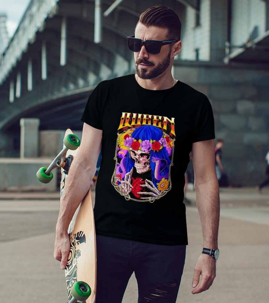 Til Death Skeleton Fiesta Cobra Floral Skeleton Tattoo T-Shirt