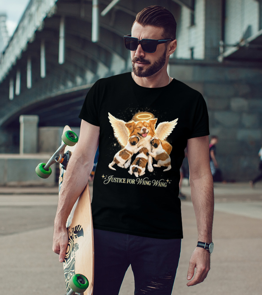 2026 Justice For Wang Wang Dog Angelic Puppies T-Shirt