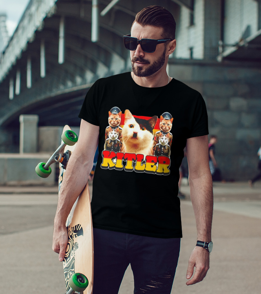 Kitler Meme Cat With German Flag And Cats In Uniforms T-Shirt