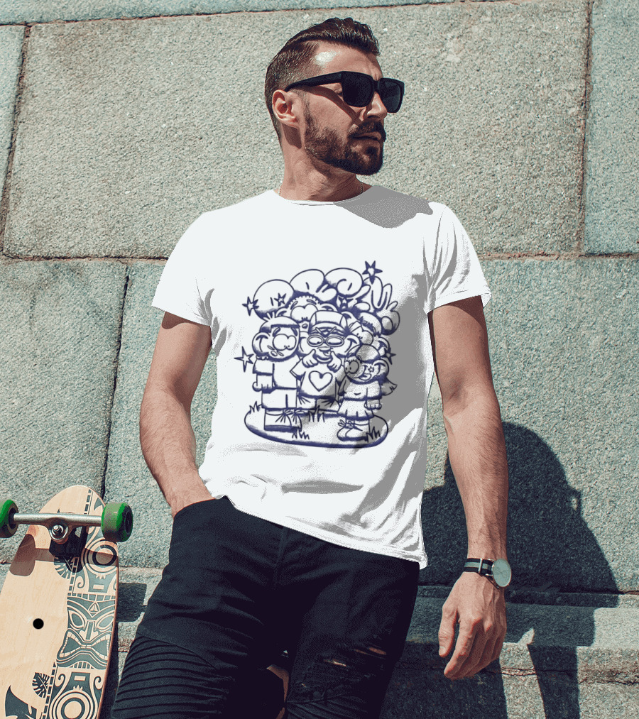 5 Ans En Famille Amis Dessin Célébration T-Shirt