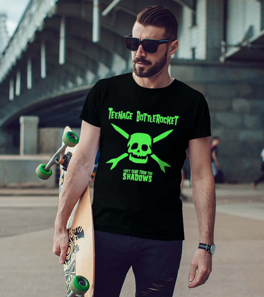 Teenage Bottlerocket Neon Skull Crossbones They Came From The Shadows T-Shirt