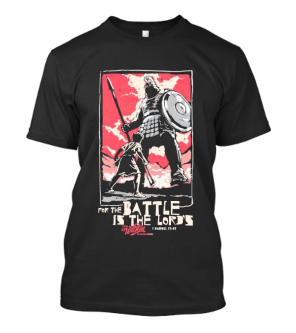 The Courageous Athlete Battle For The Battle Is The Lord's David And Goliath 1 Samuel 17:47 T-Shirt