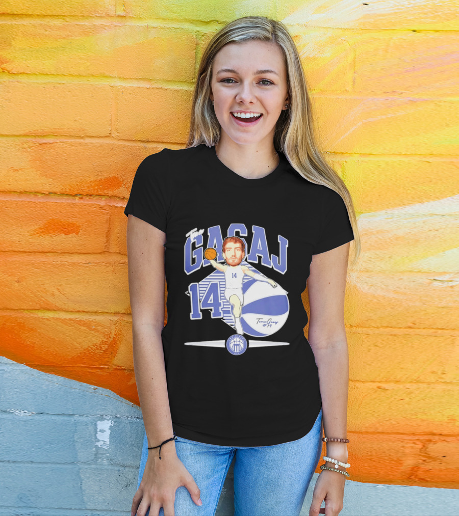 The Gasaj 14 Marietta College Athletics Basketball Caricature T-Shirt