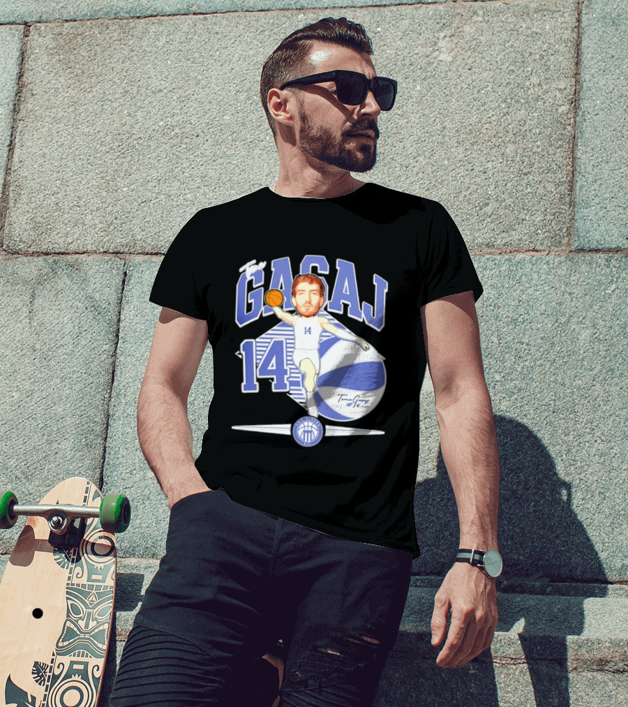 The Gasaj 14 Marietta College Athletics Basketball Caricature T-Shirt