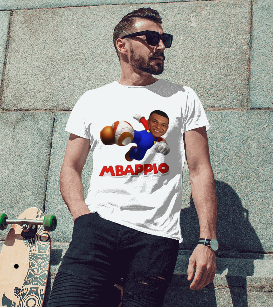 Kylian Mbappe Mbappio X Mario Meme Football T-Shirt