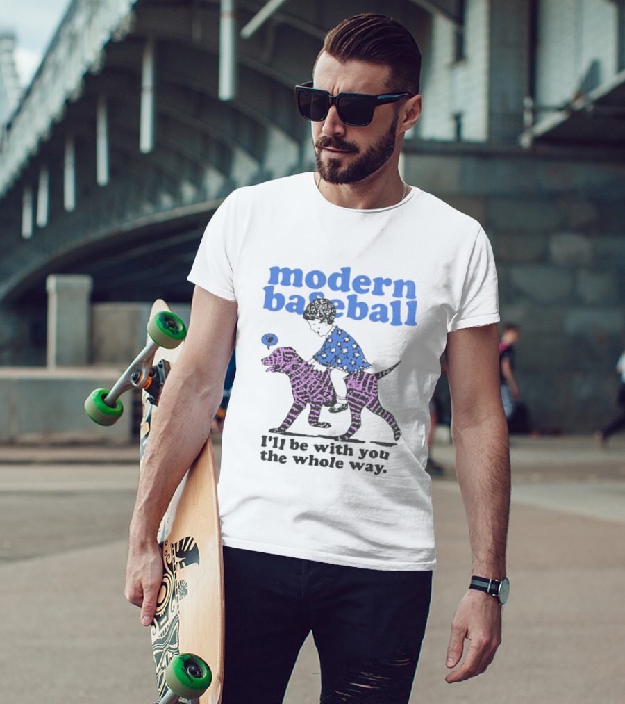Modern Baseball I'll Be With You The Whole Way Child Riding Zebra Pattern Dog T-Shirt