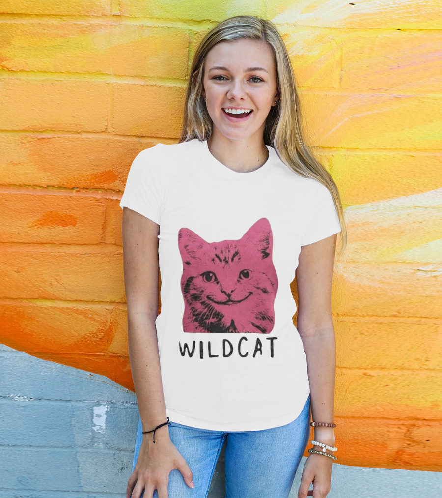 Wildcat Pink Cat Feline Animal T-Shirt