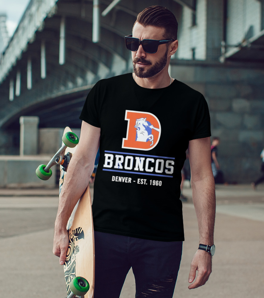 Denver Broncos D Logo Vintage Est 1960 Retro Team Spirit T-Shirt