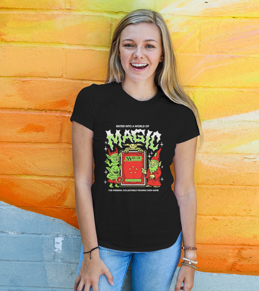 Enter Into A World Of Magic The Gathering Deckmaster Original Collectible Trading Card Game T-Shirt