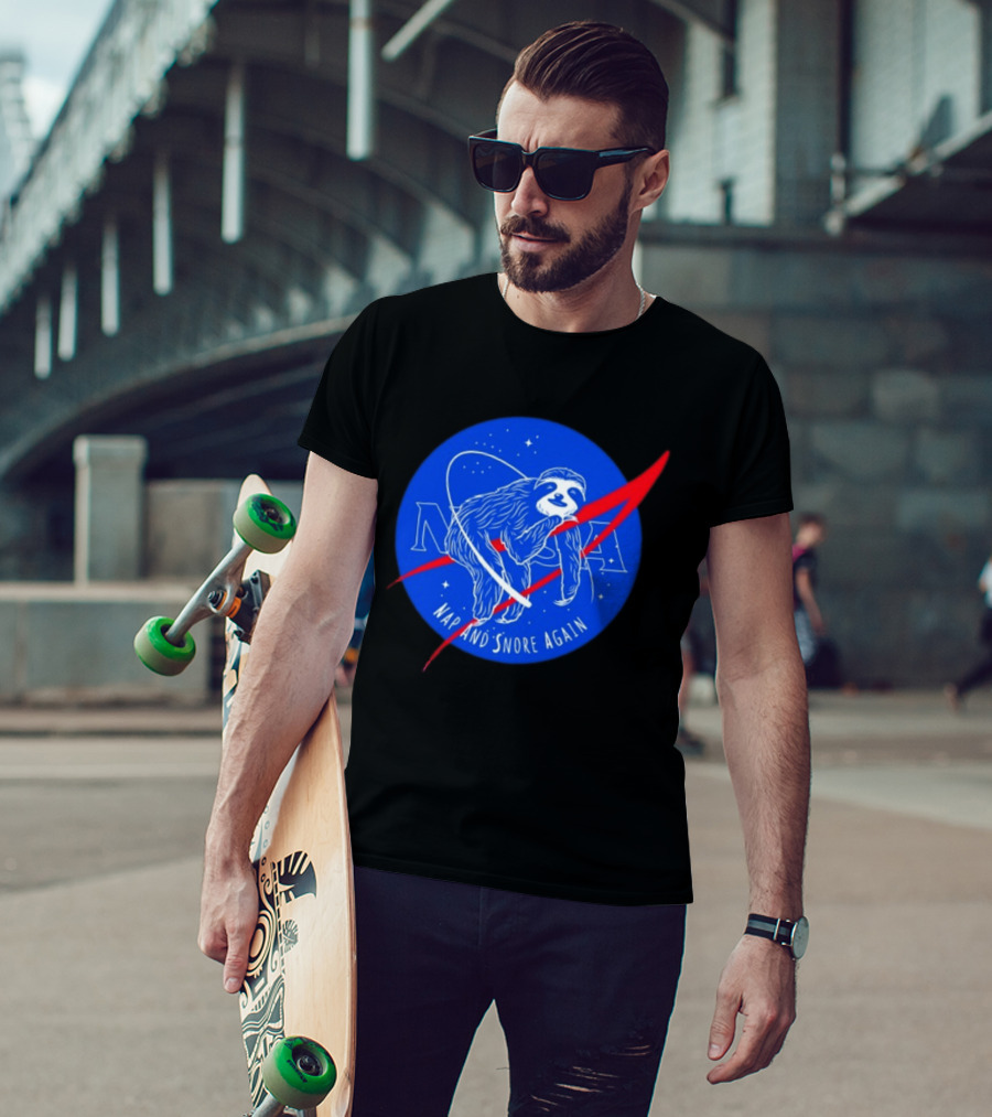 NASA Sloth Nap And Snore Again Space T-Shirt