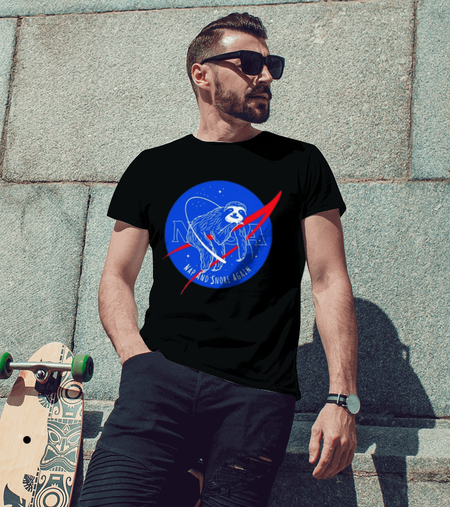 NASA Sloth Nap And Snore Again Space T-Shirt