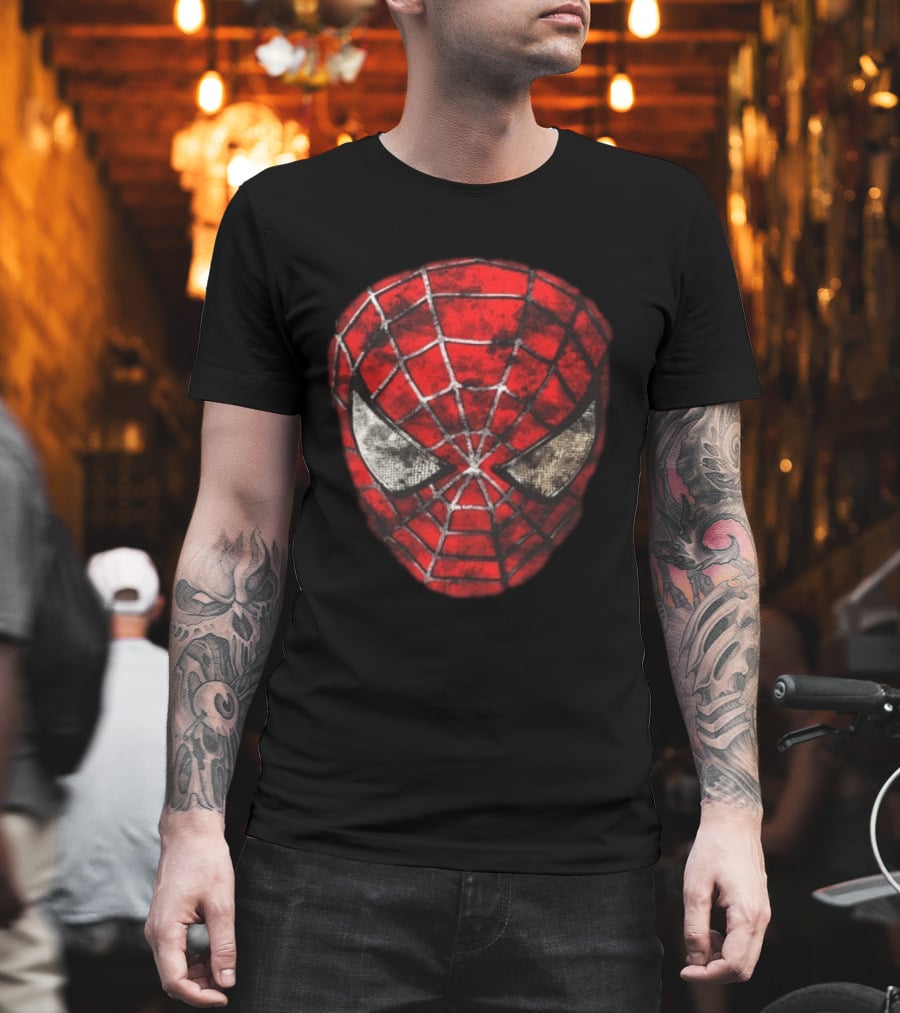 Spider Man 2 With Great Power Comes Great Responsibility Two Sided Iconic Mask T-Shirt
