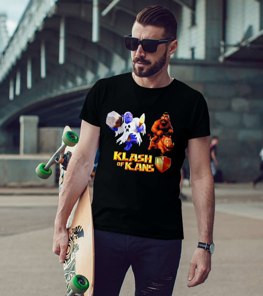 Klash Of Kans Clash Of Clans Mobile Game Barbarian Giant Characters T-Shirt
