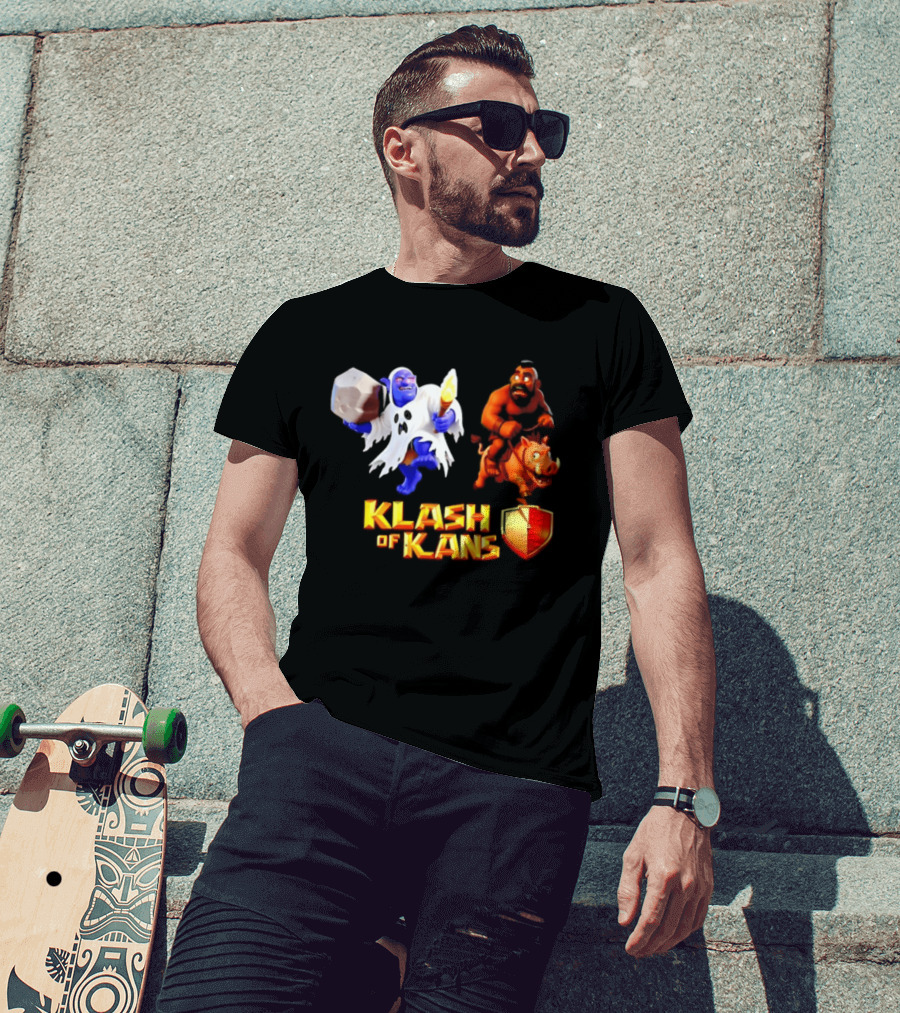 Klash Of Kans Clash Of Clans Mobile Game Barbarian Giant Characters T-Shirt