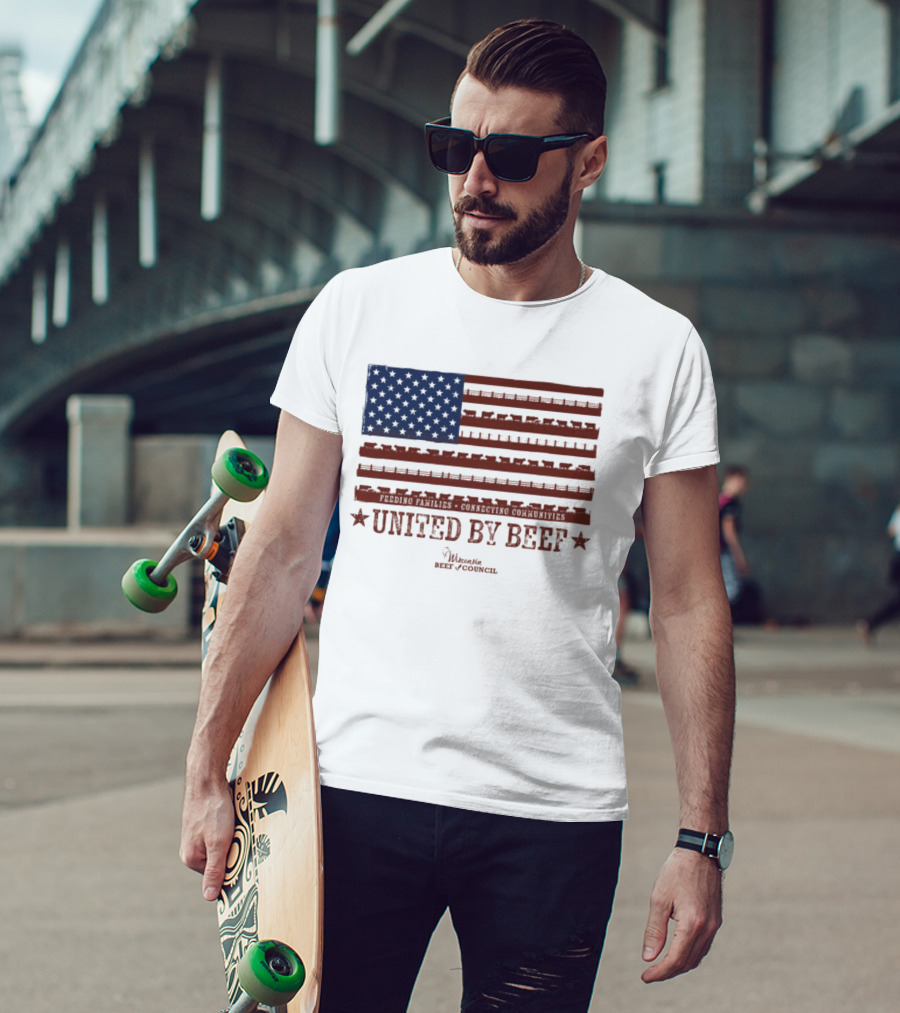 United By Beef Minnesota Beef Council American Flag Stars And Stripes T-Shirt