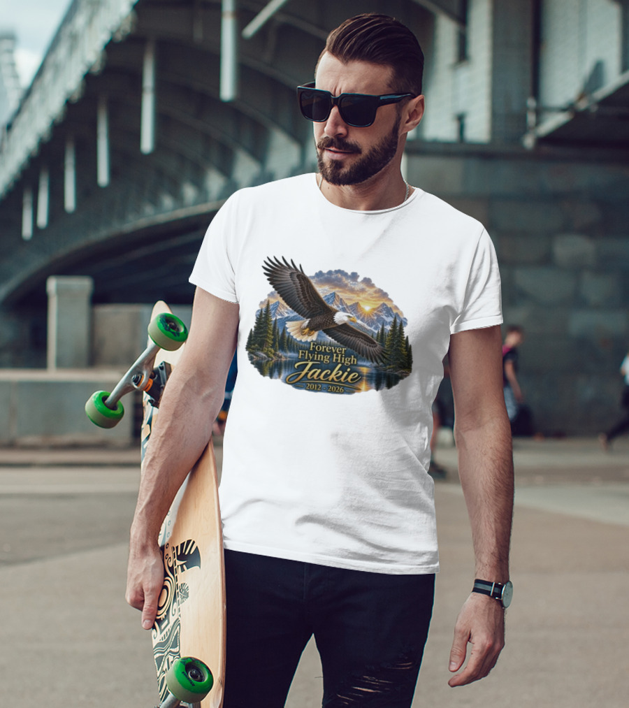 Forever Flying High Jackie Bald Eagle 2012 2026 Majestic Mountain Landscape T-Shirt
