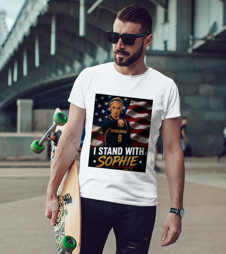 I Stand With Sophie Cunningham Indiana 8 American Flag T-Shirt