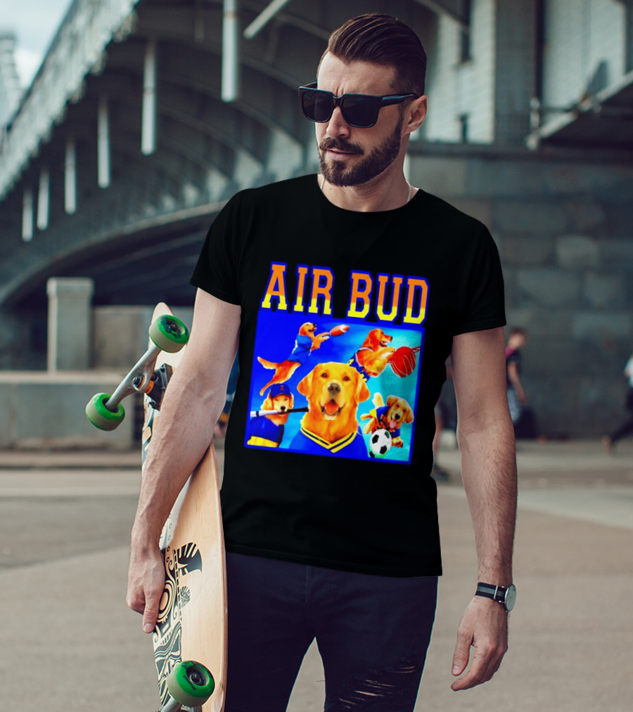 Air Bud Golden Retriever Basketball Football Soccer Sports Collage T-Shirt