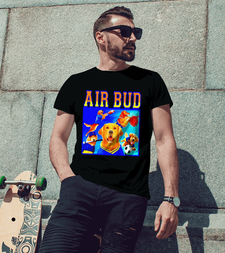 Air Bud Golden Retriever Basketball Football Soccer Sports Collage T-Shirt