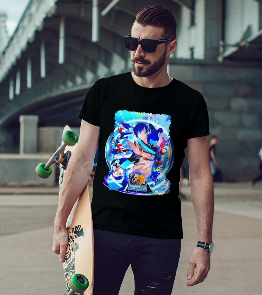 Persona 3 Dancing In Moonlight ATLUS Colorful Character Collage T-Shirt