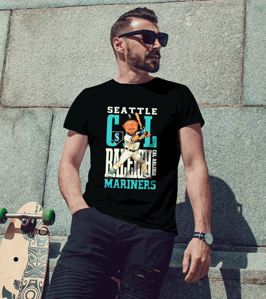 Seattle Mariners Cal Raleigh Baseball Caricature Mariners T-Shirt