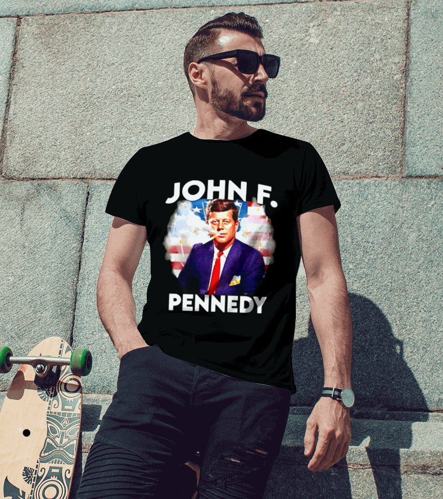 John F Pennedy JFK President Smoking Vape Flag T-Shirt