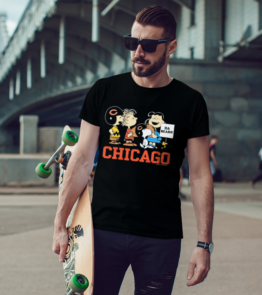 Chicago Bears Peanuts Characters Collaboration Da Bears T-Shirt