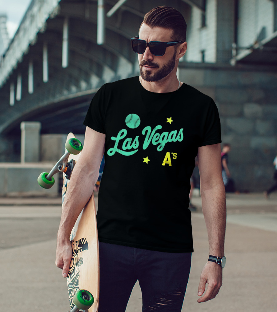 Las Vegas A's Baseball Script Stars T-Shirt