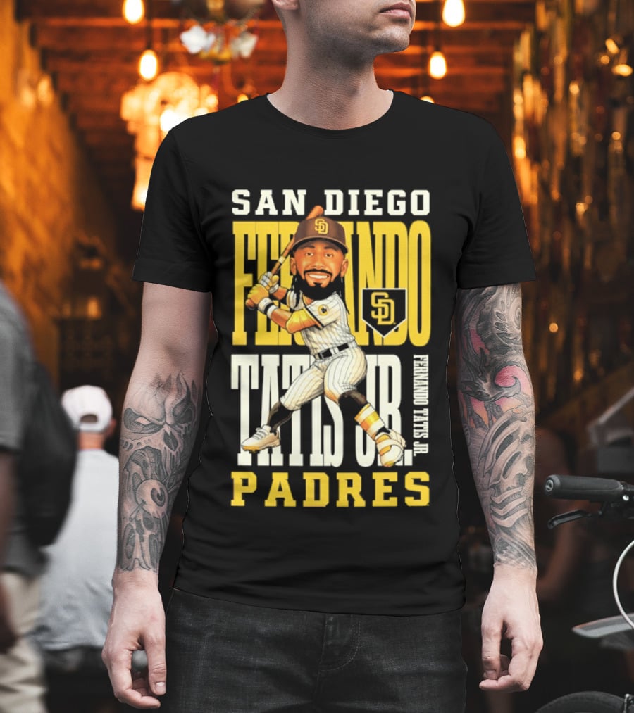 San Diego Padres Fernando Tatis Jr. Baseball Caricature SD Padres T-Shirt