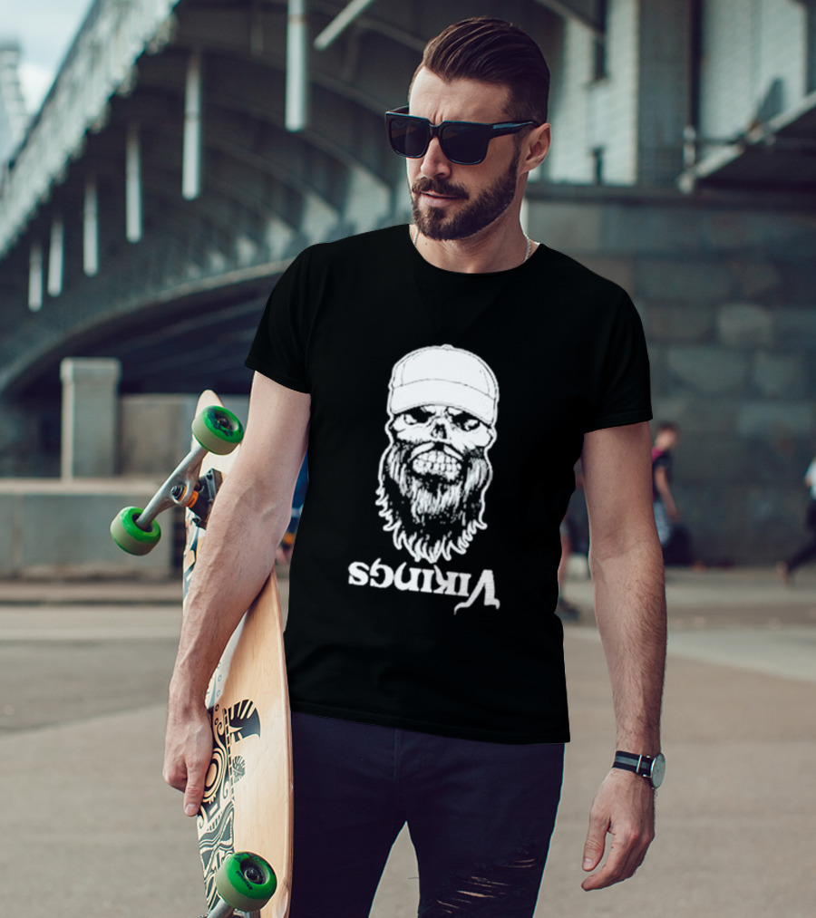 Luke Combs Vikings Tour Skull Beard Hat T-Shirt